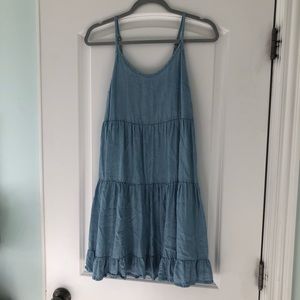 Chambray ruffle dress